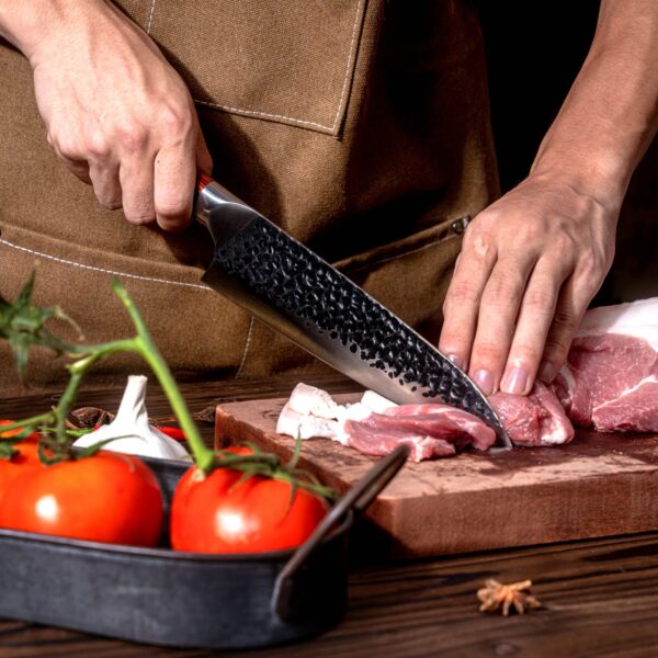 8 inch Japanese Chef Knife,Pro Ultra Sharp Kitchen Knife High Carbon Steel Chef's Knives Durable Sharp Cooking Knife For Meat, Vegetables, fruits and seafood, Ergonomic Handle for Home/Restaurant - Image 4